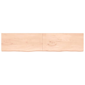 vidaXL Wall Shelf 220x50x(2-4) cm Untreated Solid Wood Oak