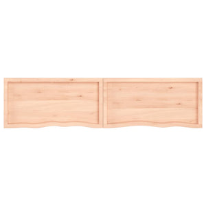 vidaXL Wall Shelf 220x50x(2-4) cm Untreated Solid Wood Oak