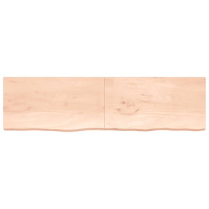 vidaXL Wall Shelf 220x60x(2-6) cm Untreated Solid Wood Oak