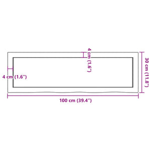 vidaXL Wall Shelf Light Brown 100x30x(2-6) cm Treated Solid Wood Oak