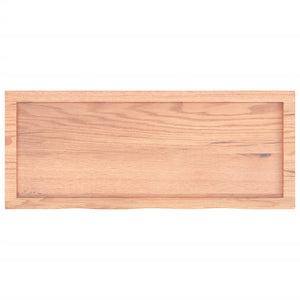 vidaXL Wall Shelf Light Brown 100x40x(2-4) cm Treated Solid Wood Oak