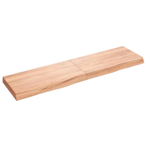 vidaXL Wall Shelf Light Brown 120x30x(2-6) cm Treated Solid Wood Oak