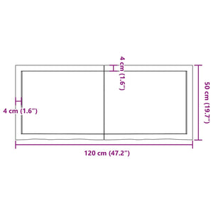 vidaXL Wall Shelf Light Brown 120x50x(2-4) cm Treated Solid Wood Oak