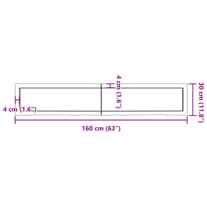 vidaXL Wall Shelf Light Brown 160x30x(2-4) cm Treated Solid Wood Oak