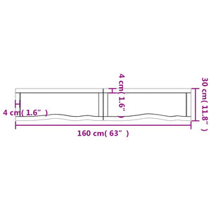 vidaXL Wall Shelf Light Brown 160x30x(2-6) cm Treated Solid Wood Oak