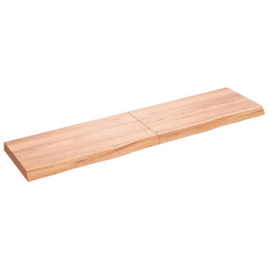 vidaXL Wall Shelf Light Brown 160x40x(2-6) cm Treated Solid Wood Oak