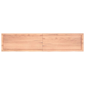 vidaXL Wall Shelf Light Brown 180x40x(2-4) cm Treated Solid Wood Oak