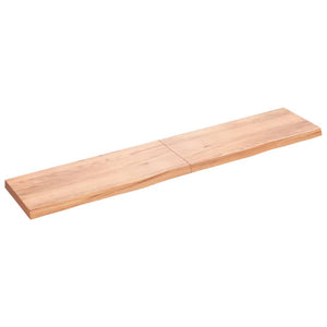 vidaXL Wall Shelf Light Brown 200x40x(2-6) cm Treated Solid Wood Oak