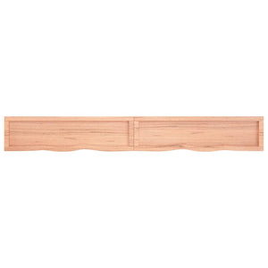 vidaXL Wall Shelf Light Brown 220x30x(2-6) cm Treated Solid Wood Oak