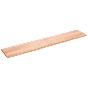 vidaXL Wall Shelf Light Brown 220x40x(2-4) cm Treated Solid Wood Oak