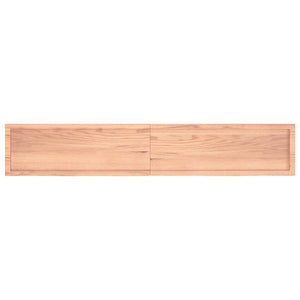 vidaXL Wall Shelf Light Brown 220x40x(2-4) cm Treated Solid Wood Oak