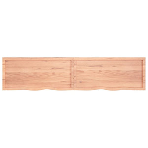 vidaXL Wall Shelf Light Brown 220x50x(2-6) cm Treated Solid Wood Oak