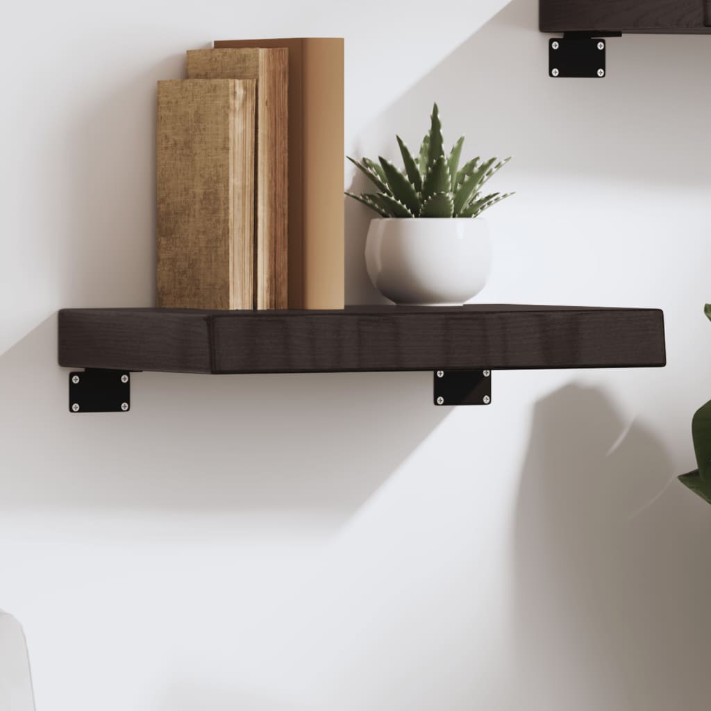 vidaXL Wall Shelf Dark Brown 40x20x6 cm Treated Solid Wood Oak