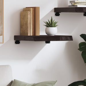 vidaXL Wall Shelf Dark Brown 40x40x(2-6) cm Treated Solid Wood Oak