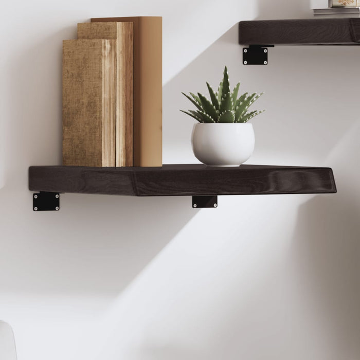 vidaXL Wall Shelf Dark Brown 40x40x(2-6) cm Treated Solid Wood Oak