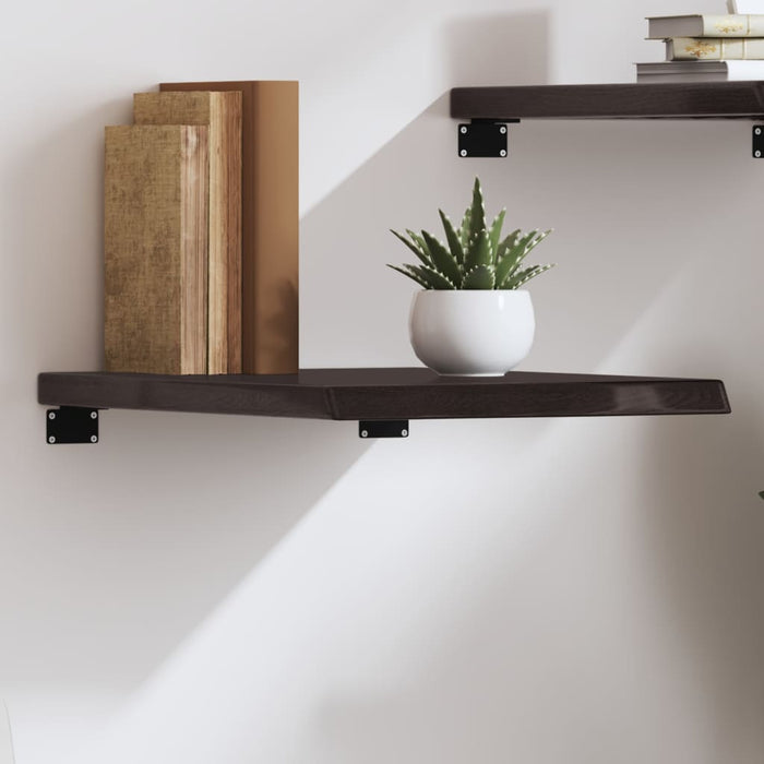 vidaXL Wall Shelf Dark Brown 40x50x(2-4) cm Treated Solid Wood Oak