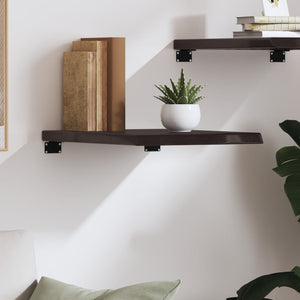 vidaXL Wall Shelf Dark Brown 40x60x(2-4) cm Treated Solid Wood Oak