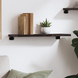 vidaXL Wall Shelf Dark Brown 60x20x2 cm Treated Solid Wood Oak