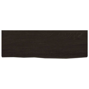 vidaXL Wall Shelf Dark Brown 60x20x2 cm Treated Solid Wood Oak