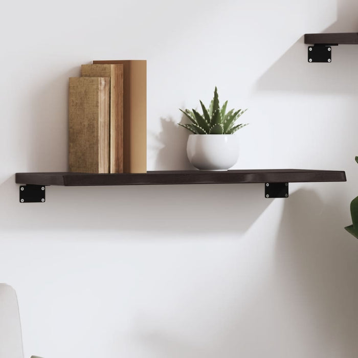 vidaXL Wall Shelf Dark Brown 60x20x2 cm Treated Solid Wood Oak