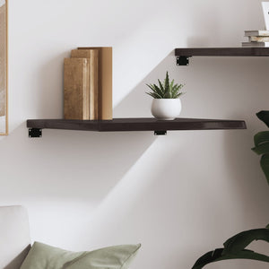 vidaXL Wall Shelf Dark Brown 60x50x(2-4) cm Treated Solid Wood Oak