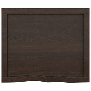 vidaXL Wall Shelf Dark Brown 60x50x(2-4) cm Treated Solid Wood Oak