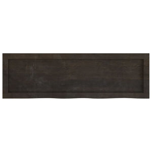 vidaXL Wall Shelf Dark Brown 100x30x(2-6) cm Treated Solid Wood Oak