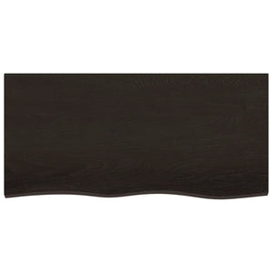 vidaXL Wall Shelf Dark Brown 100x50x(2-6) cm Treated Solid Wood Oak