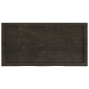 vidaXL Wall Shelf Dark Brown 100x50x(2-6) cm Treated Solid Wood Oak