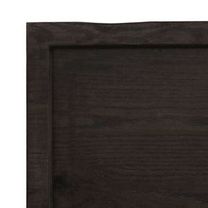 vidaXL Wall Shelf Dark Brown 100x50x(2-6) cm Treated Solid Wood Oak