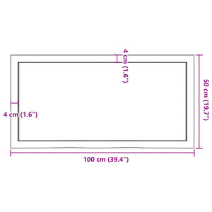 vidaXL Wall Shelf Dark Brown 100x50x(2-6) cm Treated Solid Wood Oak