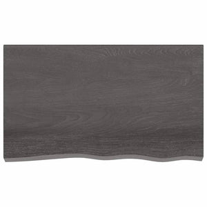 vidaXL Wall Shelf Dark Brown 100x60x2 cm Treated Solid Wood Oak