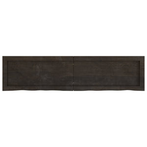 vidaXL Wall Shelf Dark Brown 120x30x(2-6) cm Treated Solid Wood Oak