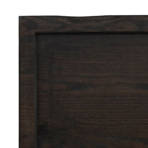 vidaXL Wall Shelf Dark Brown 120x40x(2-4) cm Treated Solid Wood Oak