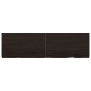 vidaXL Wall Shelf Dark Brown 140x40x(2-4) cm Treated Solid Wood Oak