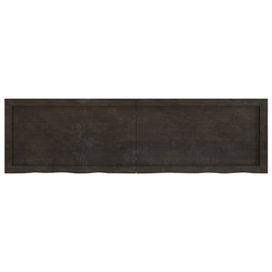 vidaXL Wall Shelf Dark Brown 140x40x(2-4) cm Treated Solid Wood Oak