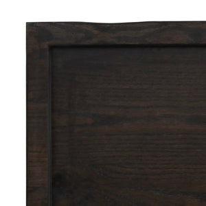 vidaXL Wall Shelf Dark Brown 140x40x(2-4) cm Treated Solid Wood Oak