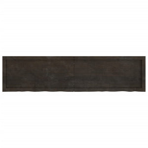 vidaXL Wall Shelf Dark Brown 160x40x(2-6) cm Treated Solid Wood Oak