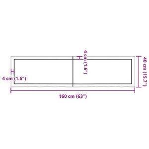 vidaXL Wall Shelf Dark Brown 160x40x(2-6) cm Treated Solid Wood Oak