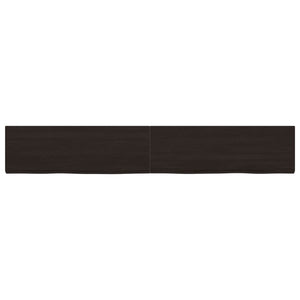 vidaXL Wall Shelf Dark Brown 180x30x(2-4) cm Treated Solid Wood Oak