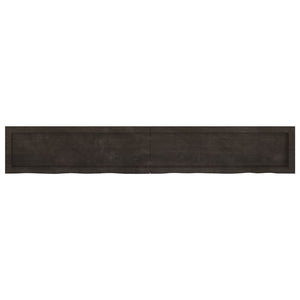 vidaXL Wall Shelf Dark Brown 180x30x(2-4) cm Treated Solid Wood Oak