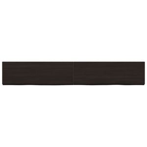 vidaXL Wall Shelf Dark Brown 180x40x(2-4) cm Treated Solid Wood Oak