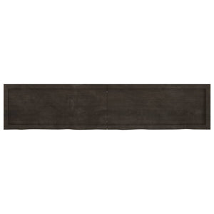 vidaXL Wall Shelf Dark Brown 180x40x(2-4) cm Treated Solid Wood Oak