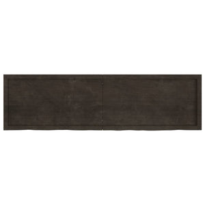 vidaXL Wall Shelf Dark Brown 180x50x(2-6) cm Treated Solid Wood Oak