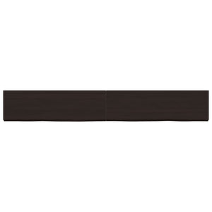 vidaXL Wall Shelf Dark Brown 200x30x(2-6) cm Treated Solid Wood Oak