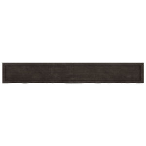 vidaXL Wall Shelf Dark Brown 200x30x(2-6) cm Treated Solid Wood Oak