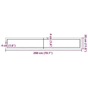 vidaXL Wall Shelf Dark Brown 200x30x(2-6) cm Treated Solid Wood Oak