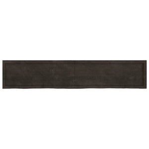 vidaXL Wall Shelf Dark Brown 200x40x(2-6) cm Treated Solid Wood Oak