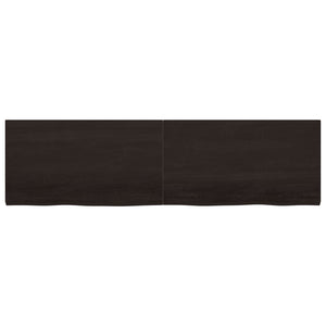 vidaXL Wall Shelf Dark Brown 220x60x(2-4) cm Treated Solid Wood Oak