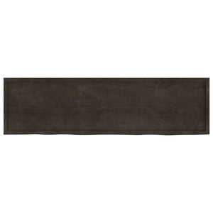 vidaXL Wall Shelf Dark Brown 220x60x(2-4) cm Treated Solid Wood Oak